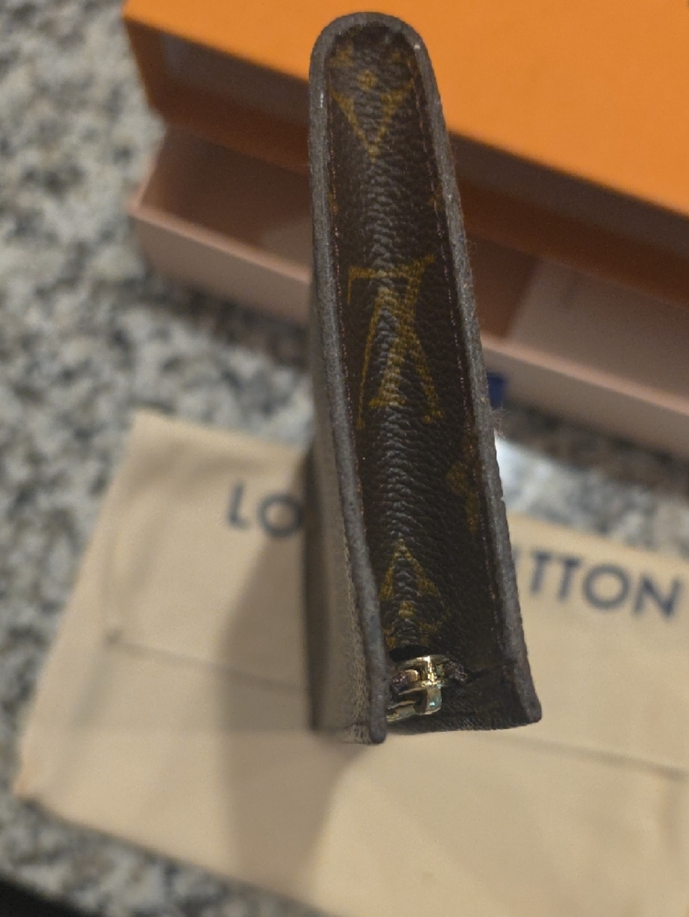 Louis Vuitton Monogram Zip Pouch - Brown/Gold Accents - Picture 2 of 6